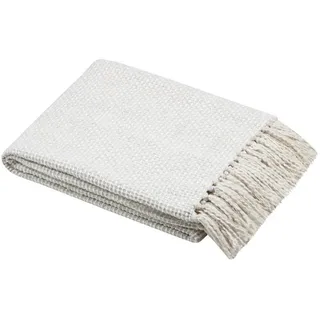 Baumwolledecke Scarlett 125/150 cm , Weiß , Naturmaterialen , 150x125 cm , Heimtextilien, Wohntextilien, Decken, Kuscheldecken