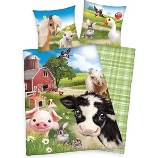 Herding Bettwäsche Farm World Bauernhof Tiere 135 x 200 cm 100% Baumwolle