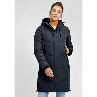 Oxmo OXJuna Damen Wintermantel Parka Mantel mit Kapuze Gummizug Reißverschlusstaschen Seiten-Reißverschlüsse Regular fit, - L