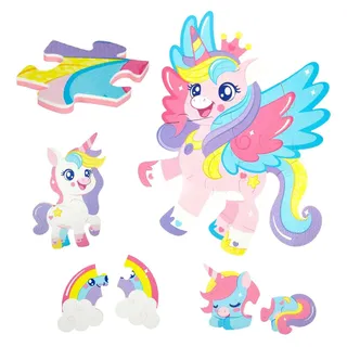 Toi-Toys Schaumstoff-Bodenpuzzle Einhorn 36 Teile buntes Spielzeug