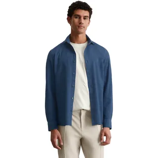 Langarmhemd MARC O'POLO, Herren, Gr. XXL, N-Gr, bunt (multi, schwarz navy), Web, Obermaterial: 100% Baumwolle, 2-Knopf-Manschette, Hemden Langarmhemd, weiche, leichte Chambray-Qualität