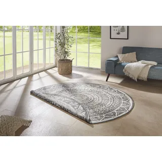 Northrugs Teppich Siruma rund, 5 mm Höhe, In- Outdoor, Wendeteppich, Orientalisch, Teppich, Garten, Flur NORTHRUGS creme/grau Ø 140 cm 1 St.