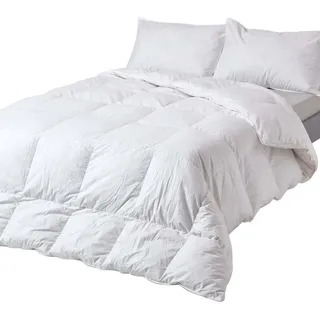 Homescapes Winterdecke 200/200 cm, Enten-Federn & Daunen , Weiß , Textil , Quadratisch , 200x200 cm , Oeko-Tex® , Heimtextilien, Kopfpolster & Bettdecken, Bettdecken, Winterdecken