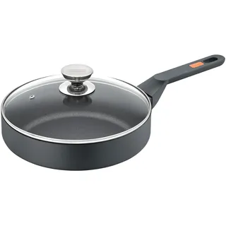 Berndes Eco Life Pfanne 28 cm mit Deckel - Schmorpfanne – Induktion – Antihaftversieglung - aus recyceltem Aluminium - allherdtauglich – induktionsgeeignet – Schmorpfanne induktion – Backofengeeignet