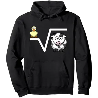 N-te Wurzel Aus Q Ente Wurzel Kuh Witziges Mathematik Pullover Hoodie, Unisex für Erwachsene, Schwarz, M