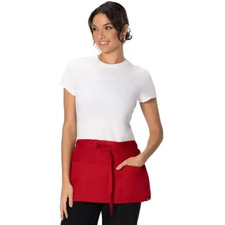Chef Works Dreitaschen Taille Schürze, 12 Zoll Länge von 23 Breite, rot, 12-Inch Length by 23-Inch Width