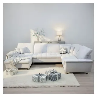 DOMO collection Wohnlandschaft »Franzi«, im XXL-Format, wahlweise mit Bettfunktion, Bettkasten und Kopfteilverstellung, frei im Raum stellbar