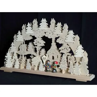 Schwibbogen el. Beleuchtet mit Stritzelkinder BxH= 70x43cm NEU Lichterbogen Holz