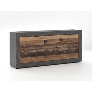 MID.YOU SIDEBOARD Graphitfarben, Alteiche - 180x86x42 cm