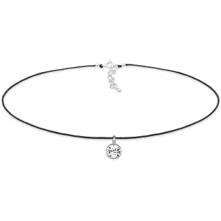 elli by julie & grace Elli Halskette Damen Choker Nylon mit Kristall in 925 Sterling Silber