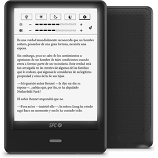 SPC Dickens Light Pro – E-Book mit Touchscreen-Display und einstellbarem Licht in Beleuchtung und Farbtemperatur, vertikale und horizontale Position, inklusive Buchhülle, 1 Monat Akkulaufzeit, Schwarz