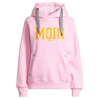 Kapuzenpullover SALZHAUT "Hoodie SÜNN - MOIN", Damen, Gr. XS, rosa (rose, neon orange), Obermaterial: 55% Baumwolle CO. 45% Polyester PES., Pullover Kapuzenpullover