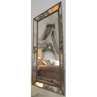 Luxus Spiegel Barock Rokoko Wandspiegel Italienische Möbel Spieglein 122x242 xxl - Silber