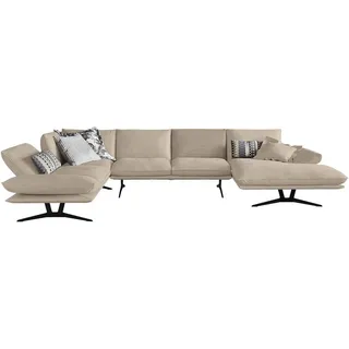 Dieter Knoll Wohnlandschaft , Sandfarben , Leder , Echtleder , Anilinleder, Büffelleder , Uni , U-Form , 359x217 cm , Dgm , Typenauswahl, Fußauswahl, Lederauswahl, Stoffauswahl, seitenverkehrt erhältlich, Rücken echt , Wohnzimmer, Sofas & Couches, Wohnlandschaften, Wohnlandschaften in U-Form