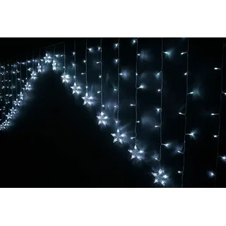X Vorhang 215 LED Kaltweiß Sterne 3x1mt Außen Lichter Weihnachten Saison Dfh