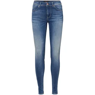 VERO MODA Damen Vmlux Mr Slim Jeans Ri310 Petite Noos Hose, Medium Blue Denim, M Petite EU