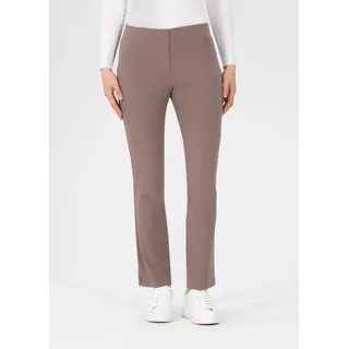 Stretch-Hose STEHMANN, Damen, Gr. 40, N-Gr, braun (falcon, 5011), Obermaterial: 72% Viskose, 25% Polyamid, 3% Elasthan, unifarben, regular fit knöchellang, Hosen Stretch-Hose, mit Schlitz