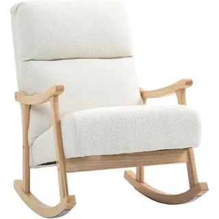 Homcom Schaukelstuhl 65 x 98 x 90 cm Cremeweiß