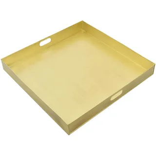 Loft42 Tablett Square Gold , Goldfarben , Metall , 60x7x60 cm , Geschirr, Tischkultur & Serviergeschirr, Tabletts