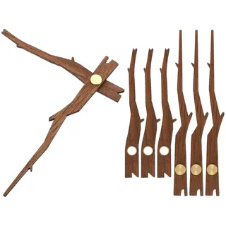 PATIKIL 4 Set Uhrzeiger für Wanduhr φ25cm, DIY Modern Lautlos Uhr Selber | Holzmaterial, Wanduhren Bauen Deko für Wohnzimmer Restaurant Büro - Form:G2