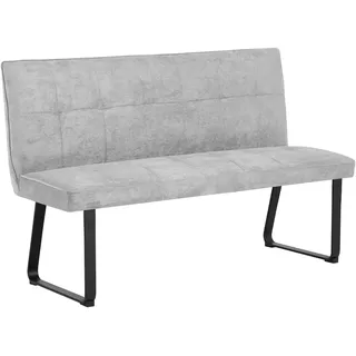 byLIVING Bank TALEA Breite 140 cm, Bezug hellgrau, Gestell Metall schwarz