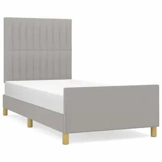 vidaXL Bettgestell ohne Matratze Hellgrau 80x200 cm Stoff - Grau