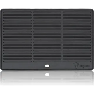 BBQ-Toro Gusseisen Grillplatte, 48,5 x 40 cm, BBQ Plancha pre-seasoned, Grillschale - Schwarz