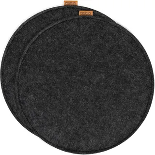 MIQIO Sitzkissen Ø 35 cm dunkelgrau 2 St.