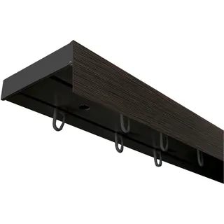 Gardinenschiene SN DECO GROUP "Vorhangschiene SH mit Blende" Gr. 2, schwarz (schwarz, wengefarben), L:150cm T:7,7cm, Kunststoff, Gardinenstangen, Gardinenschiene