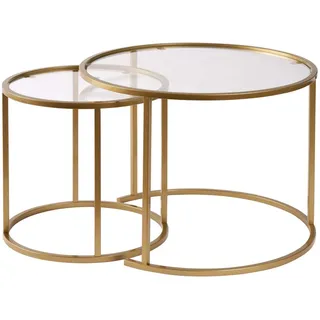 Skye Decor Couchtisch-Set Gold/Transparent 60 x 42 x 39 cm