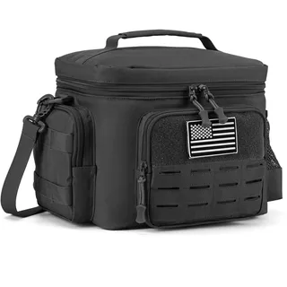 QT&QY Taktische Lunchbox für Männer – 13L Isolierte Kühltasche, Leckfreie Thermo-Lunchbox für Arbeit, Camping, Picknick, MOLLE-Gurtband-System, Outdoor Tasche, Robuste Tasche für Erwachsene