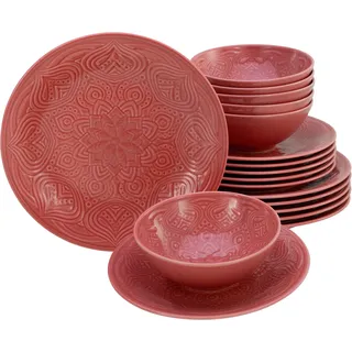 CreaTable Orient Mandala Tafelservice 18-tlg. rot