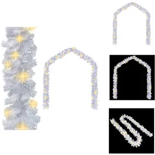vidaXL Weihnachtsgirlande mit LED-Lichtern 5 m Weiß - Weihnachtsbeleuchtung - Weiß