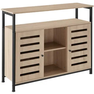 Tectake Sideboard 100 x 37 x 82 cm Eiche Sonoma / Braun