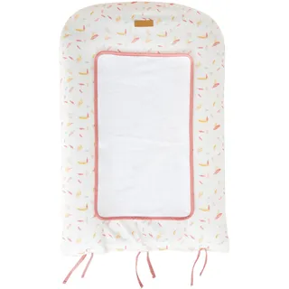 DOMIVA Wickelauflage Happy - Baumwolle/Polyester - + Bezug - Weiß/Koralle/Gelb - 50 x 75 cm