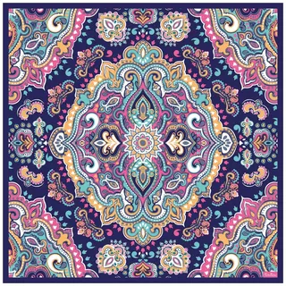 TINITEX Nickituch Halstuch bunt Paisley reine Seide 55x55 cm - Lila