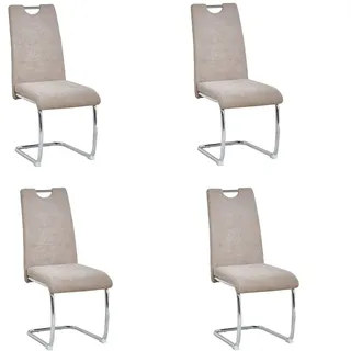 SHIITO 4 Esszimmerstühle im modernen Stil, 100 x 43 x 42 cm, Modell Marc, Elegantes Set, ergonomischer Sitz und Metallbeine, aus Nerz-Gewebe