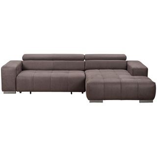 Livetastic Ecksofa , Graubraun , Textil , Uni , Ottomane rechts, L-Form , 307x186 cm , Made in Eu , elektrischer Sitzvorzug , Wohnzimmer, Sofas & Couches, Wohnlandschaften, Ecksofas