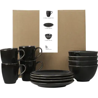 Broste copenhagen Nordic Coal Breakfast Set for Four - Schwarz