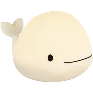 EGLO LED Nachtlicht Castellino, Akku Tischlampe Wal, Kinderzimmer Deko Mädchen Jungen, Silikon Nachttischlampe Kinder Baby Bett, Touch bedienbar, weiß, warmweiß, RGB