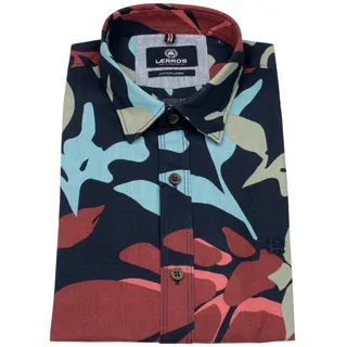 Lerros Kurzarmhemd »LERROS Sommerhemd in Hawaiian-Style«, blau