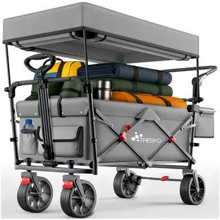 TRESKO Bollerwagen faltbar grau