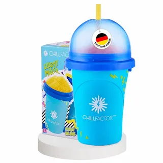 Magic Freez Slushy Maker – Becher aus Silikon – 370ml Totally Cool Blue | Tragbar mit 2-in-1 Strohhalm und Löffel – für eiskalte Slushies – zum Slush Eis selbermachen