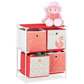 Relaxdays Kinderregal Schwan 53 x 62 x 30 cm mehrfarbig