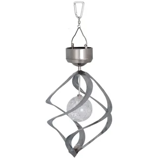 StarTrading LED Windspiel Spirale - kaltweiße LED - Dämmerungssensor - drehend und le...