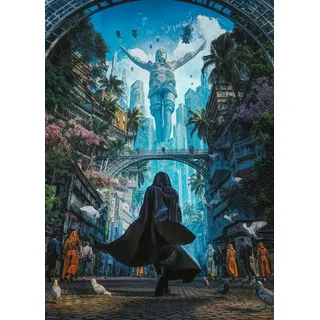 Fantasy-HEYE Puzzle 1000 Teile für Erwachsene „Sentinel“ von Gal Barkan: Hochwertiges Puzzle für Erwachsene mit Science-Fiction-Motiv. Spektakuläre Future City in Digital Art, 50 x 70 cm