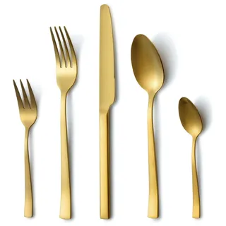 30-teiliges Goldbesteckset für 6 Personen, matt gold, spülmaschinengeeignet - Gold