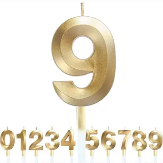 Geburtstagszahl Kerzen 3D Form Geburtstagstorte Kerzen Gold Glitter Geburtstagskerzen Dekorative Dekoration für Geburtstag Jubiläum Hochzeit Abschlussfeier