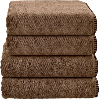 Done. Deluxe Prime Handtuchset 2x Gästetuch 30 x 50 cm und 2x Handtuch 50 x 100 cm braun