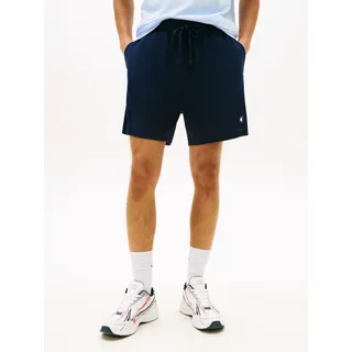 Shorts TOMMY JEANS "TJM WAFFLE BEACH", Herren, Gr. L, N-Gr, schwarz night navy, Web, Obermaterial: 60% Baumwolle, 40% Polyester, unifarben, regular fit kurz, Hosen Shorts, Regular fit mit elastischem Bund